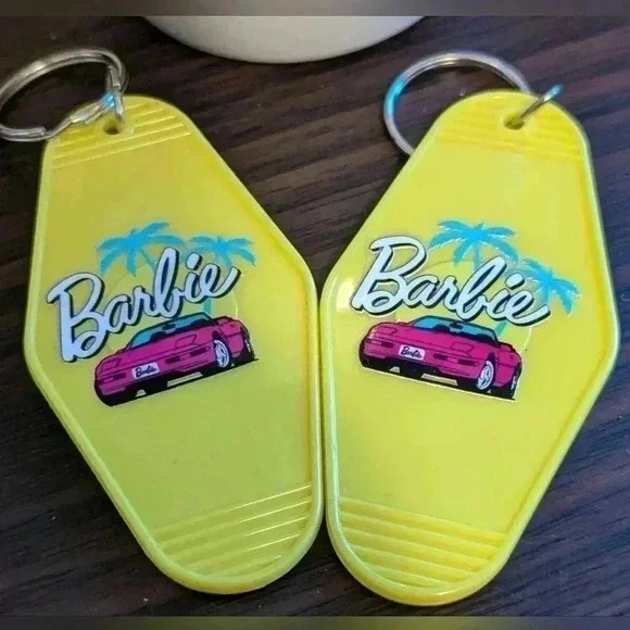 Retro motel keychain Barbie Corvette. Listing price for one keychain onl… - Picture 2 of 6